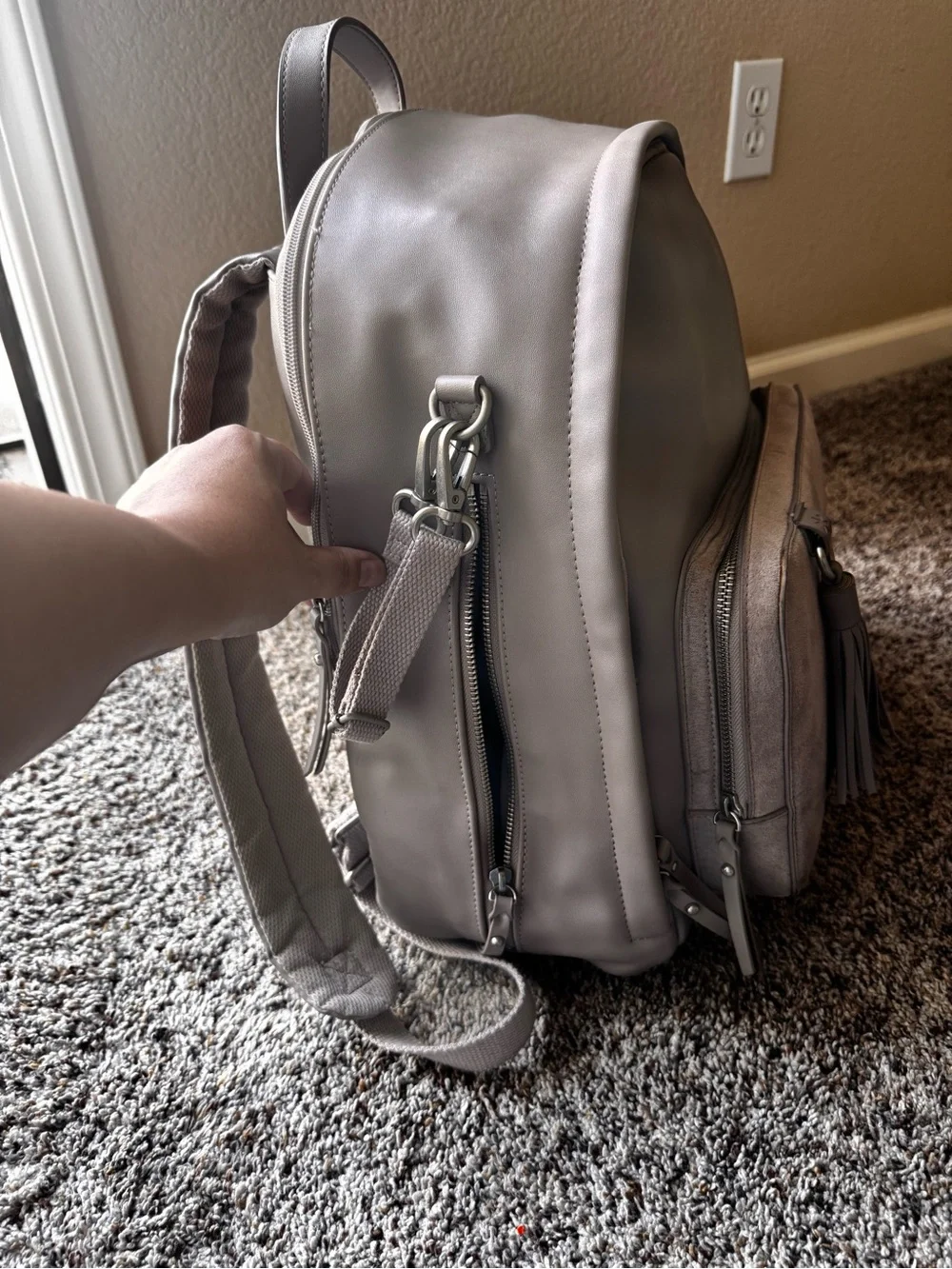 Skip Hop Forma Diaper Backpack Eggplant Purple w/ Changing Pad Travel Baby Bag